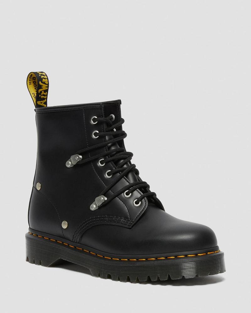 Dr Martens 1460 Bex Stud Leren Veterlaarzen Heren Zwart | NL 304XYU